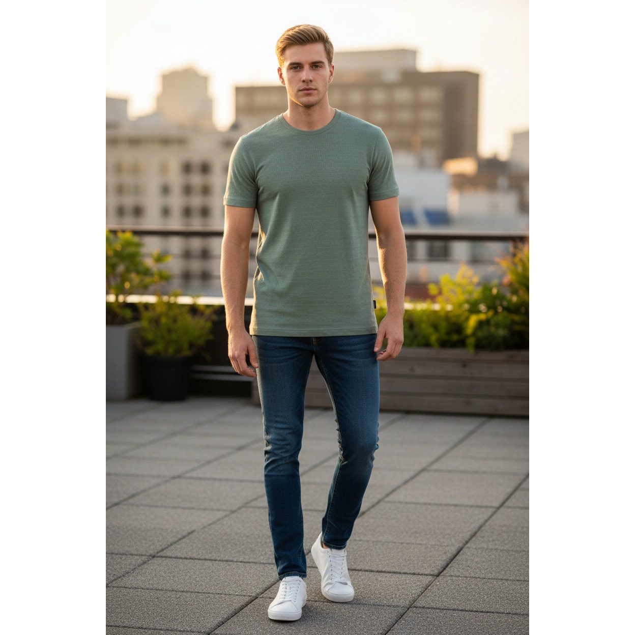 Kenneth Cole New York Men’s Green Textured Knit Polo Nwt Size S